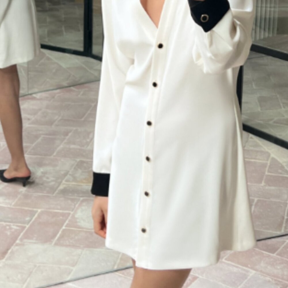 Zara Contrast Trim Mini Dress - Never Worn - Picture 3 of 6